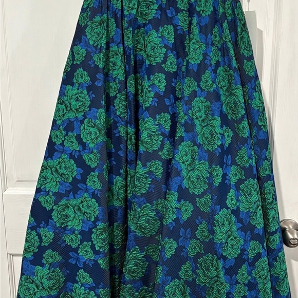 Mac Duggal Blue and Green Floral Maxi Dress - Picture 3 of 5